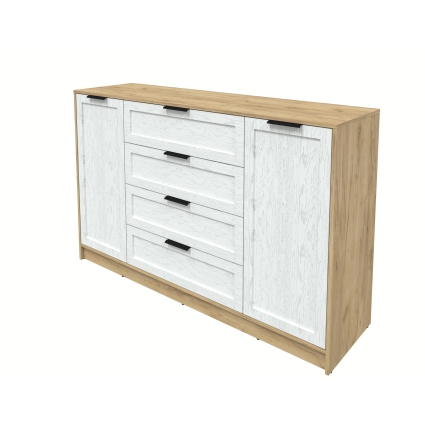 Тумба Тренд КТ-Т160 (Дуб золотой ЛДСП/ Дуб полярный ЛМДФ) Ш1600 В1020 Г451